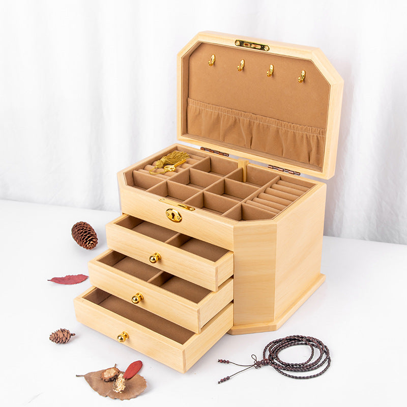 Retro Style Solid Wood Jewelry Storage Box