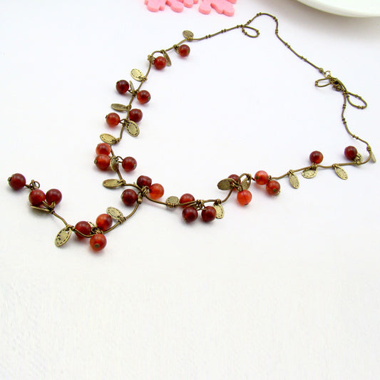 Coin cherry necklace