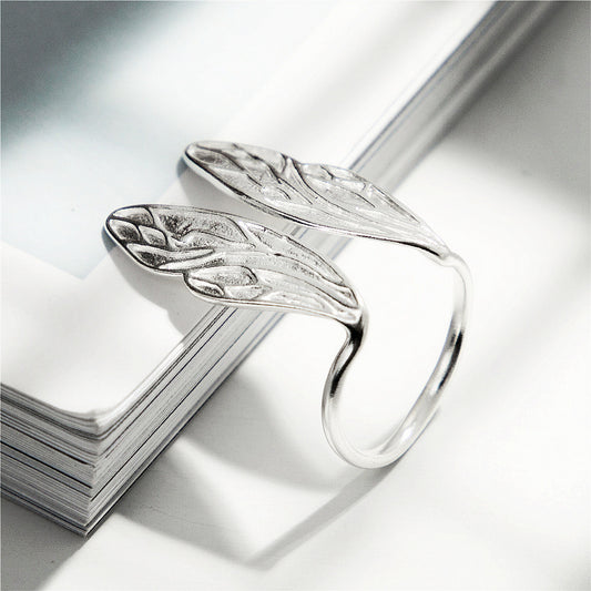 Dragonfly Wings Ring Sterling  Silver Vintage design Adjustable Rings For Women