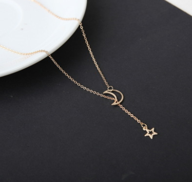 Soft Moon Star Clavicle Chain Short Necklace