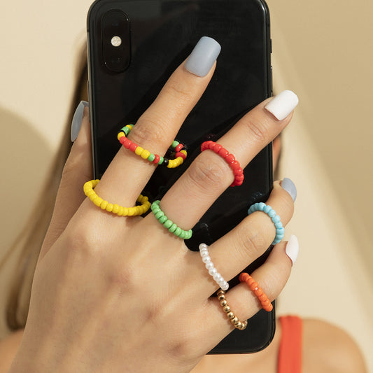 Colored Elastic Rope Ring Cross-border Jewelry