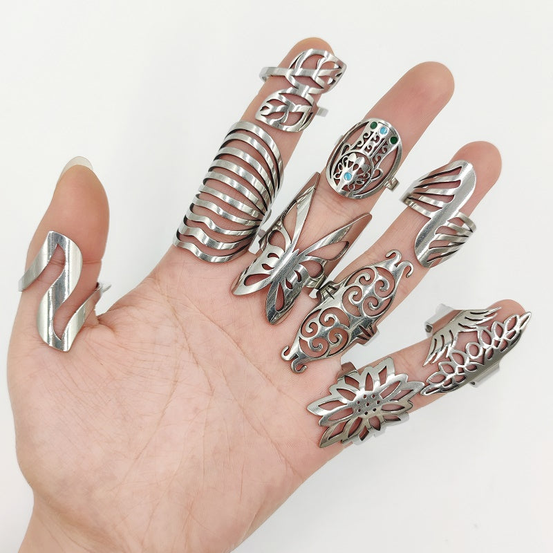 20 Pcs Lot Fashion Stainless Steel Hollow Rings For Women Mi