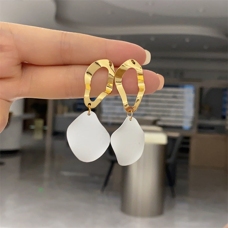 Geometric Paint Irregular Metal Alloy Earrings