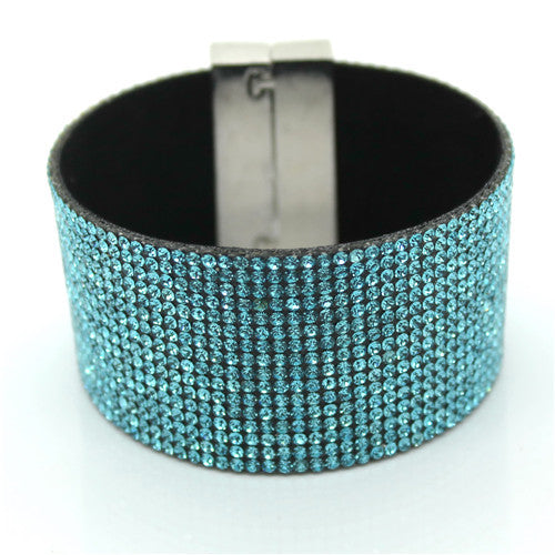 Magnet Buckle Hot Diamond Bracelet Leather Multicolor